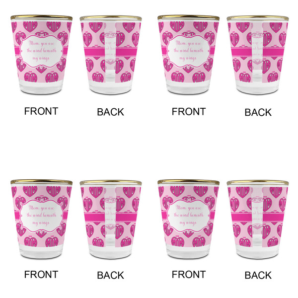 Love You Mom Glass Shot Glass - with gold rim - Set of 4 - APPROVAL