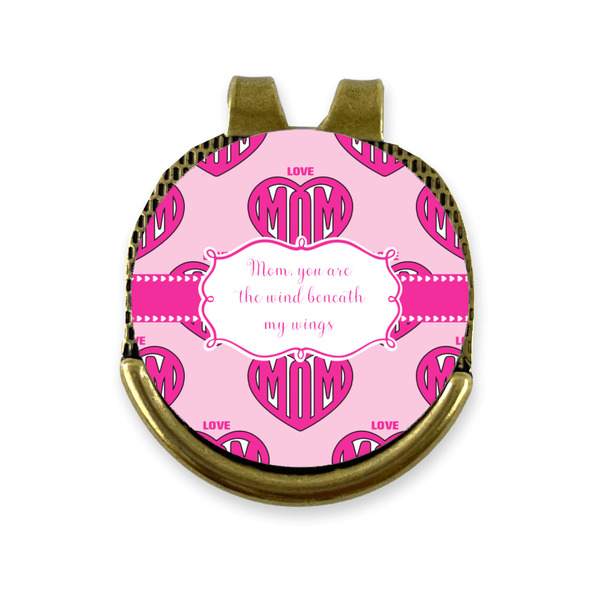 Custom Love You Mom Golf Ball Marker - Hat Clip - Gold