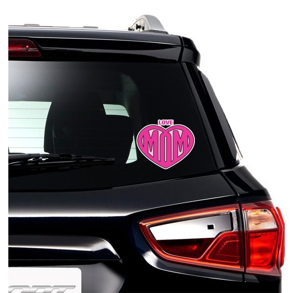 Love You Mom Graphic Car Decal (On Car Window)