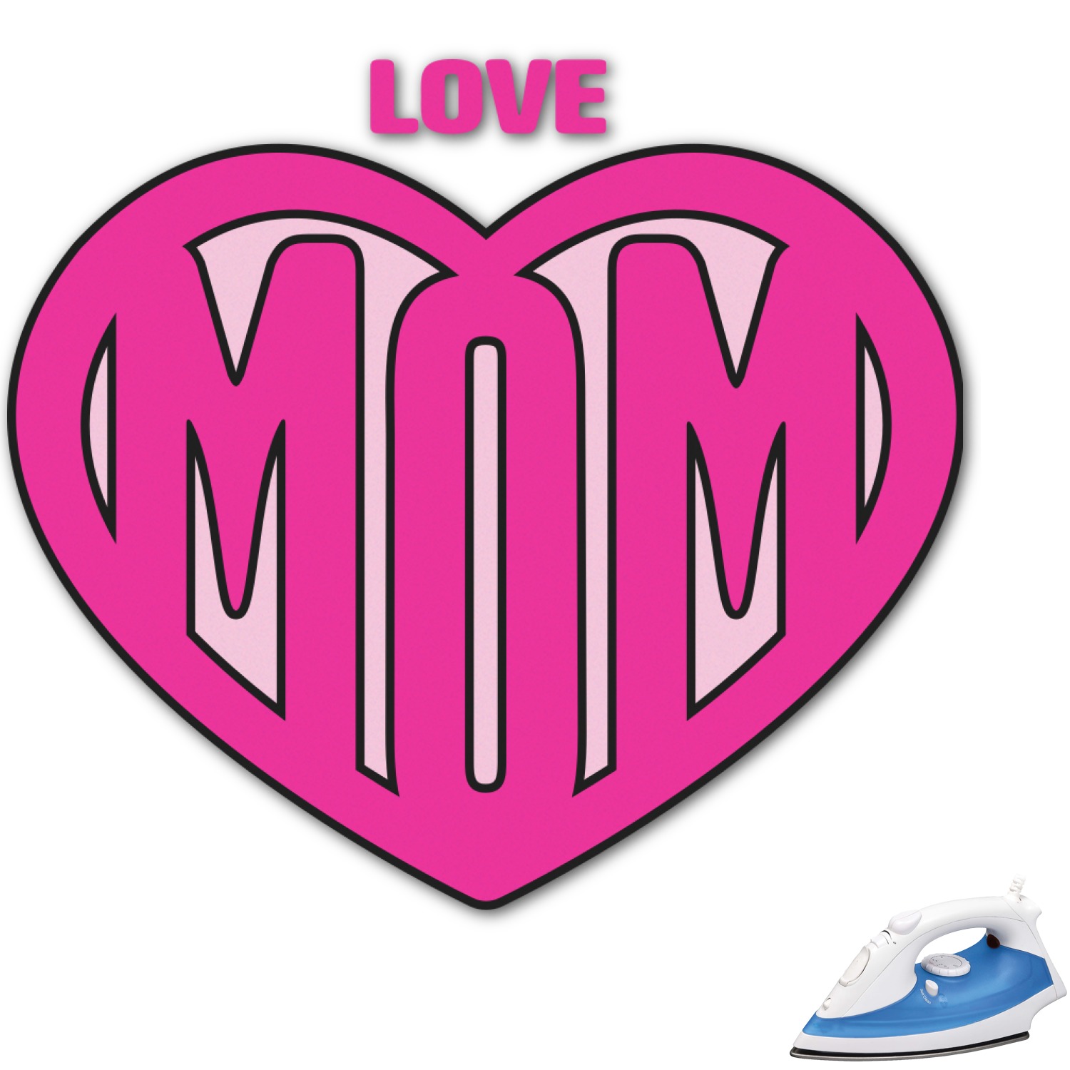 Custom Love You Mom Graphic Iron On Transfer | YouCustomizeIt