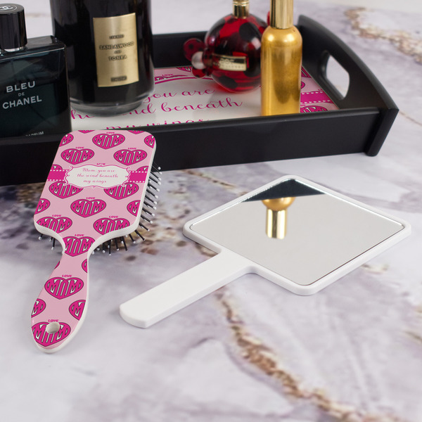 Love You Mom Hair Brush - With Hand Mirror