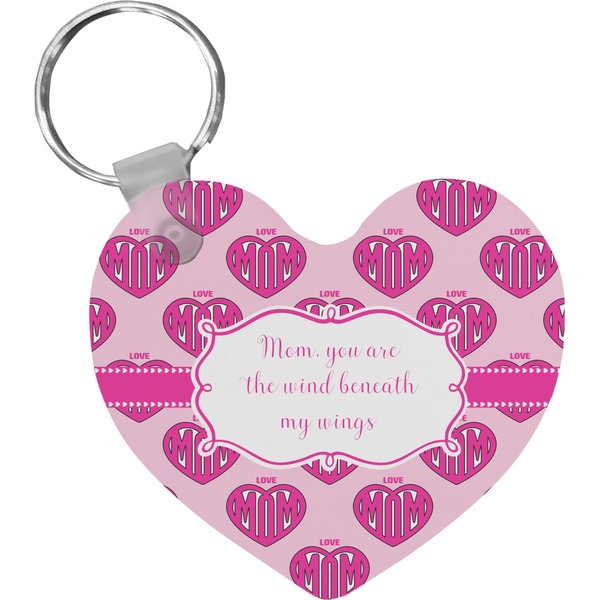 Custom Love You Mom Heart Plastic Keychain