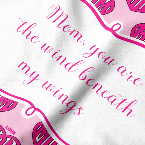 Love You Mom Hooded Baby Towel- Detail Close Up