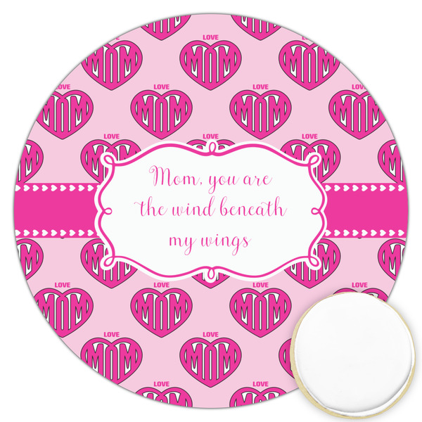 Custom Love You Mom Printed Cookie Topper - 3.25"