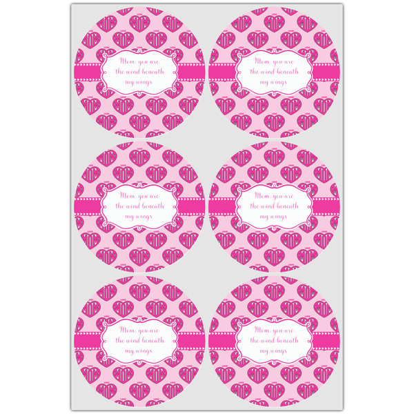Love You Mom Icing Circle - Large - Set of 6