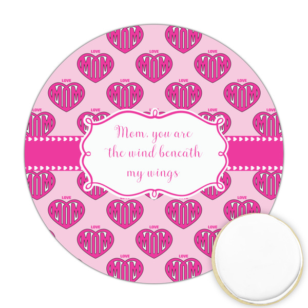 Custom Love You Mom Printed Cookie Topper - 2.5"