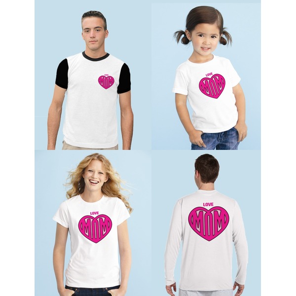 Love You Mom Iron-On Sizing on Shirts