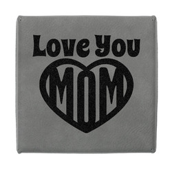 Love You Mom Jewelry Gift Box - Engraved Leather Lid