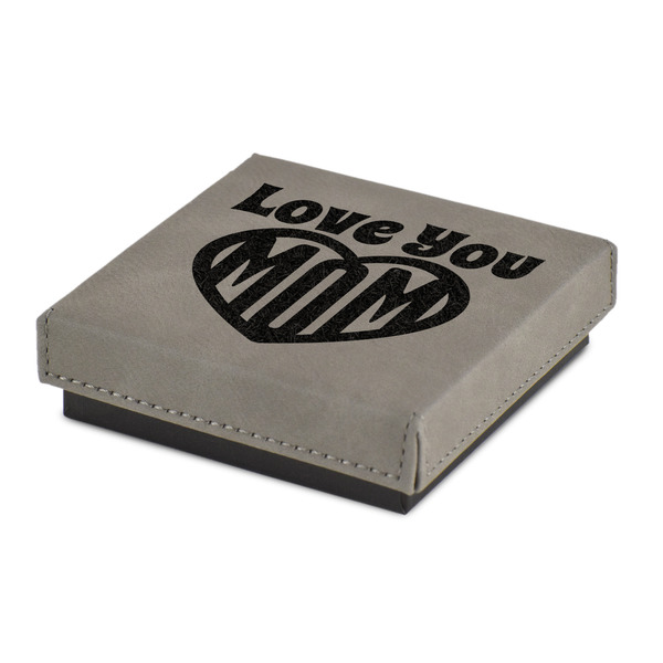 Custom Love You Mom Jewelry Gift Box - Engraved Leather Lid