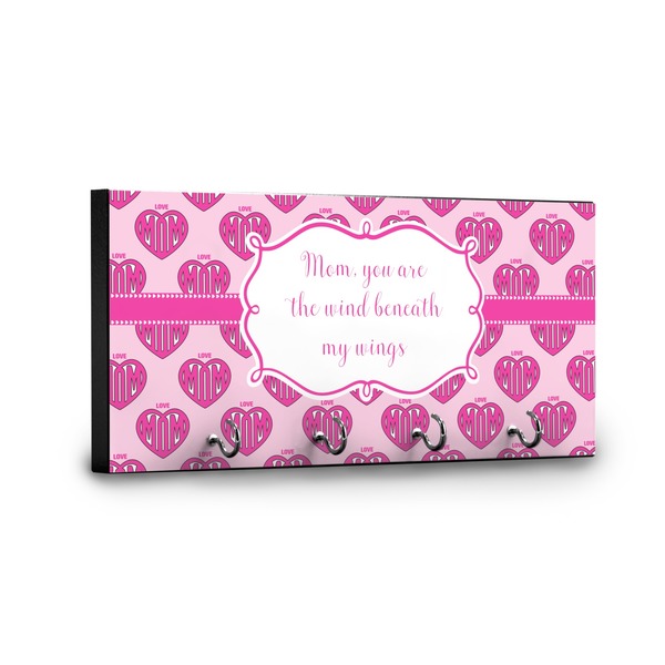 Love You Mom Key Hanger - Front View with Hooks