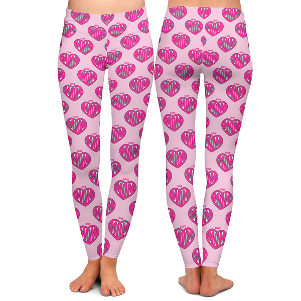 Love You Mom Ladies Leggings - Front and Back