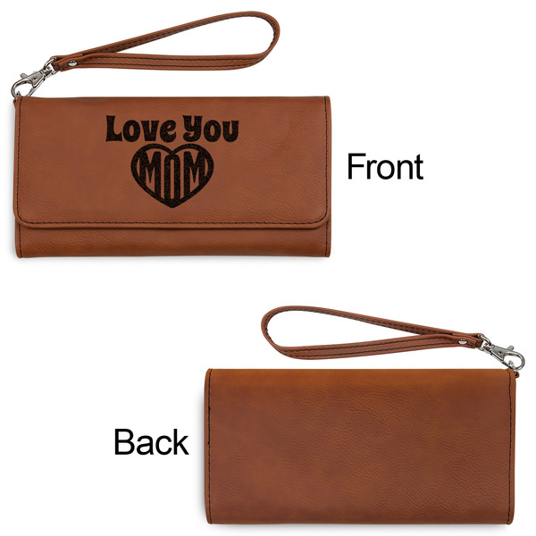 Love You Mom Ladies Wallets - Faux Leather - Rawhide - Front & Back View