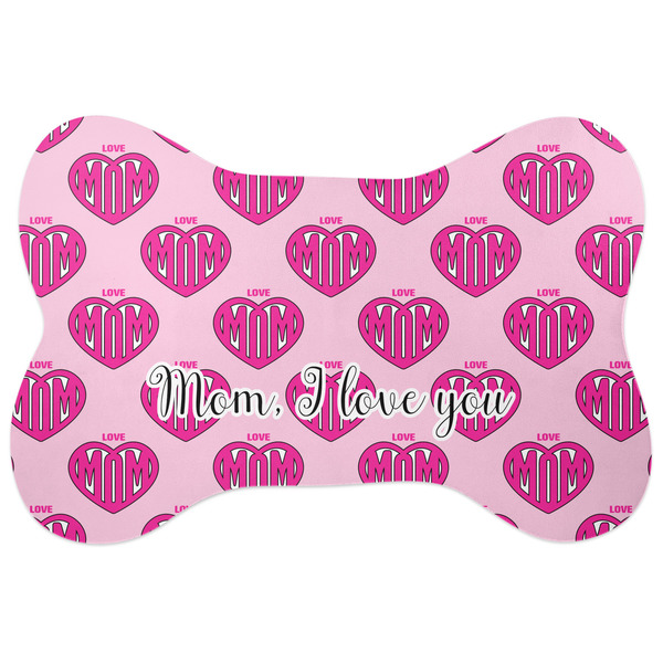Custom Love You Mom Bone Shaped Dog Food Mat