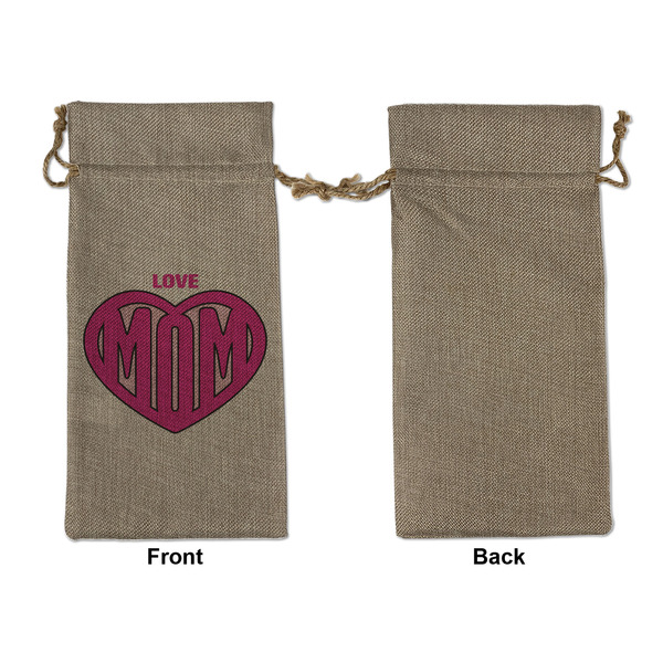 Love You Mom Large Burlap Gift Bags - Front Approval