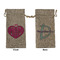 Love You Mom Large Burlap Gift Bag - Front & Back