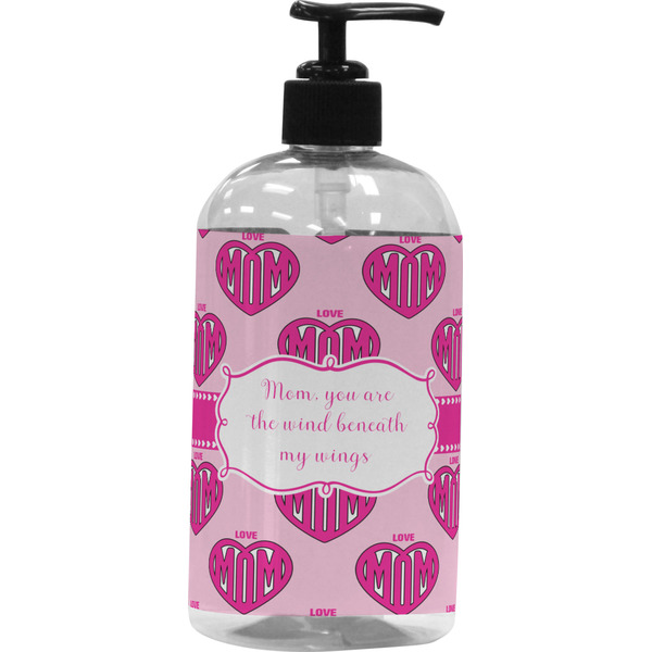 Custom Love You Mom Plastic Soap / Lotion Dispenser (16 oz - Large - Black)