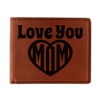 Love You Mom Leatherette Bifold Wallet - Double Sided