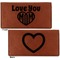 Love You Mom Leather Checkbook Holder Front and Back