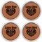 Love You Mom Leather Coaster Set of 4