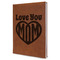 Love You Mom Leather Sketchbook - Large - Double Sided - Angled View