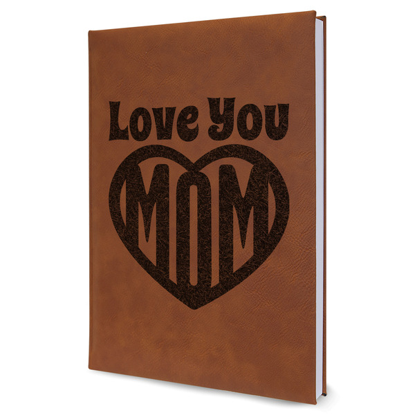 Custom Love You Mom Leather Sketchbook - Large - Single Sided