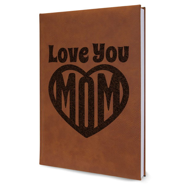 Custom Love You Mom Leatherette Journal - Large - Single Sided