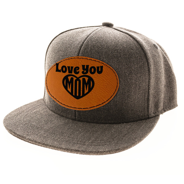 Love You Mom Leatherette Patches - LIFESTYLE (HAT) Oval