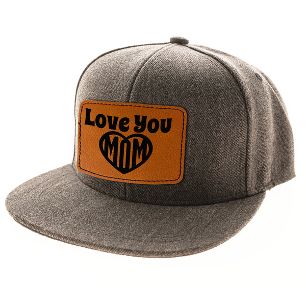 Love You Mom Leatherette Patches - LIFESTYLE (HAT) Rectangle