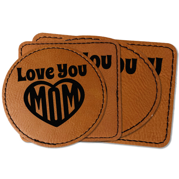 Custom Love You Mom Faux Leather Iron On Patch