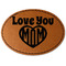 Love You Mom Leatherette Patches - Oval