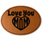 Love You Mom Faux Leather Iron On Patch - Oval