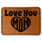 Love You Mom Leatherette Patches - Rectangle