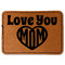 Love You Mom Faux Leather Iron On Patch - Rectangle