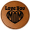 Love You Mom Faux Leather Iron On Patch - Round