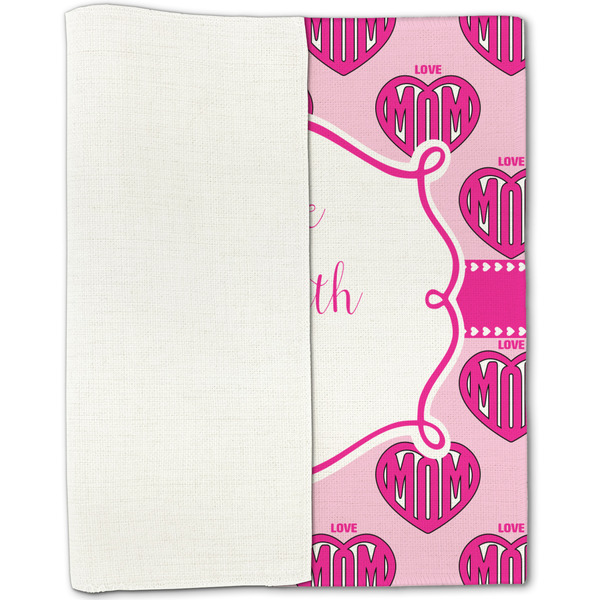 Love You Mom Linen Placemat - Folded Half