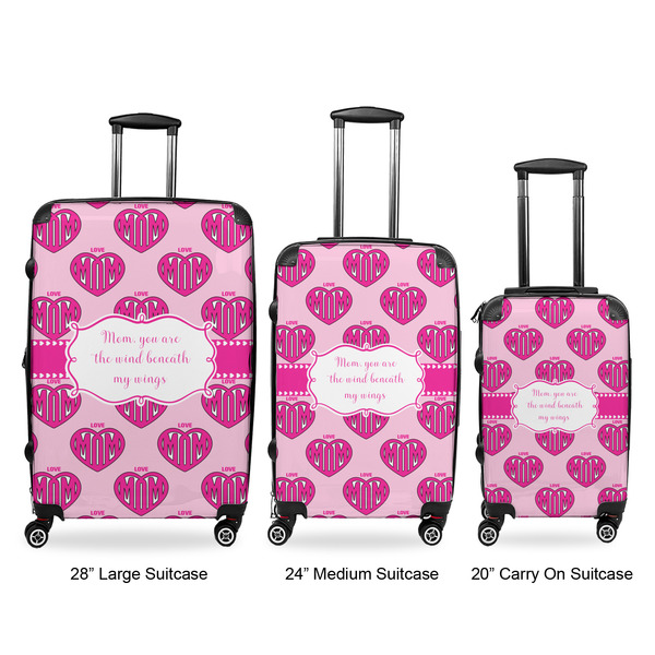 Love You Mom Luggage Bags all sizes - With Handle