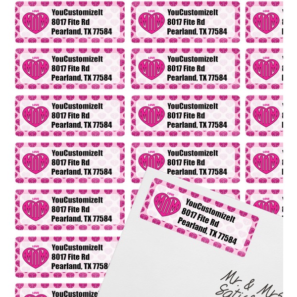 Love You Mom Mailing Label on Envelope - Multiple Labels