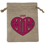 Love You Mom Burlap Gift Bag