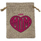 Love You Mom Medium Burlap Gift Bag - Front