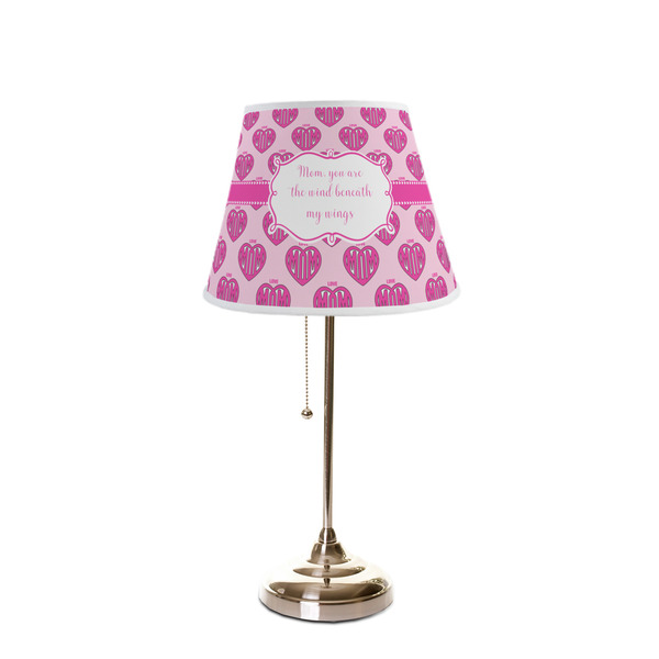 Love You Mom Poly Film Empire Lampshade - On Stand
