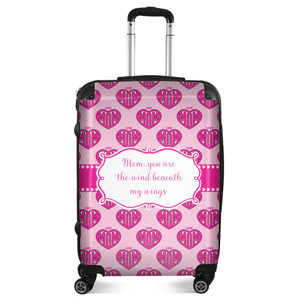 Custom Love You Mom Suitcase - 24" Medium - Checked