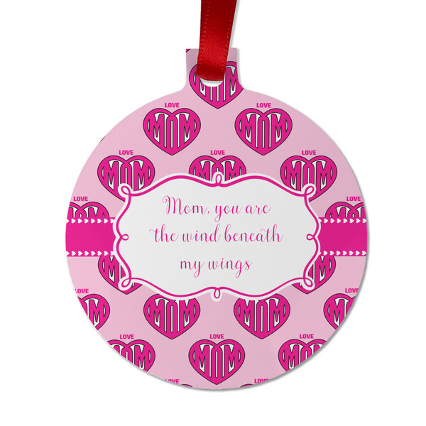 Custom Love You Mom Metal Ball Ornament - Double Sided