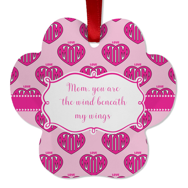 Custom Love You Mom Metal Paw Ornament - Double Sided