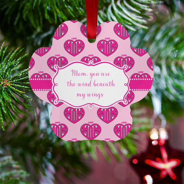 Love You Mom Metal Paw Ornament - Lifestyle