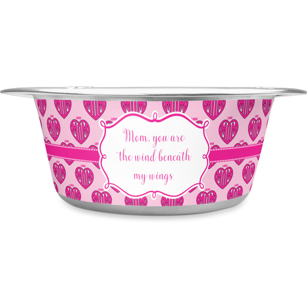 Custom Love You Mom Stainless Steel Dog Bowl - Small