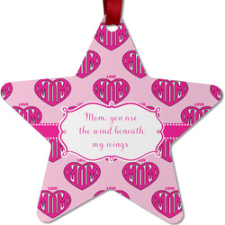 Love You Mom Metal Star Ornament - Double Sided