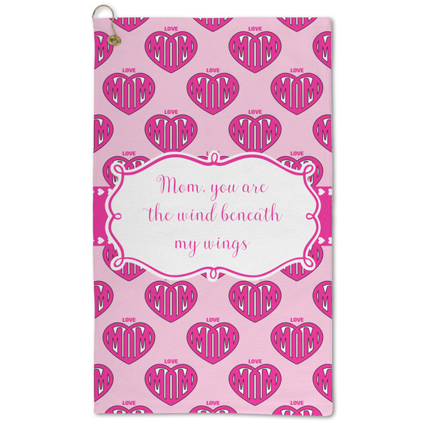 Custom Love You Mom Microfiber Golf Towel - Large