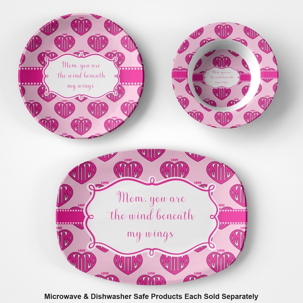 Love You Mom Microwave & Dishwasher Safe CP Plastic Dishware - Group