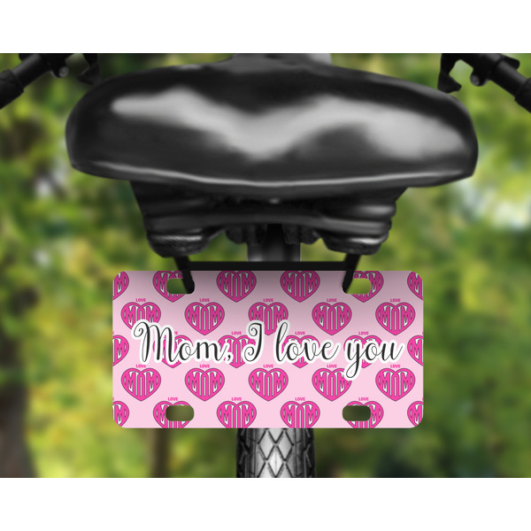 Love You Mom Mini License Plate on Bicycle