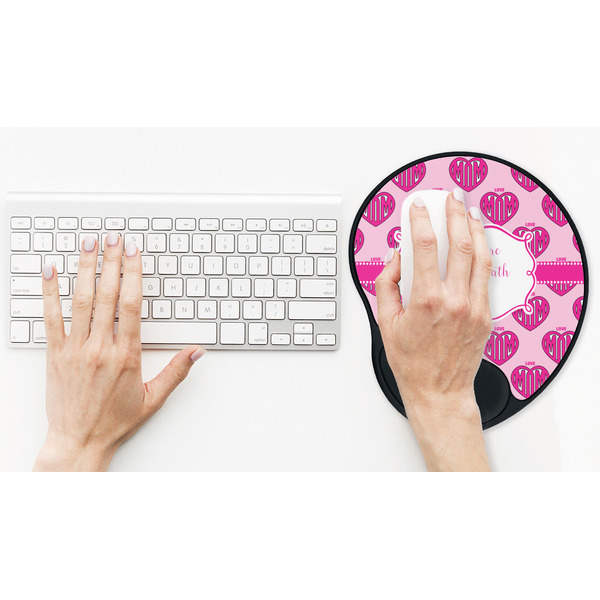 Love You Mom Mouse Pad with Wrist Rest - LIFESYTLE 2 (in use)